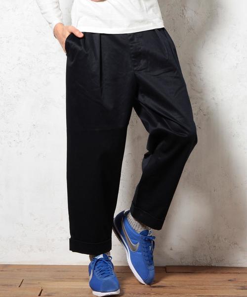 green label relaxing(グリーンレーベルリラクシング)の「STD GLR チノワイドパンツ◆(その他パンツ・メンズ・ベージュ/ネイビー・MEDIUM/SMALL/X-LARGE/LARGE)」の2枚目の写真