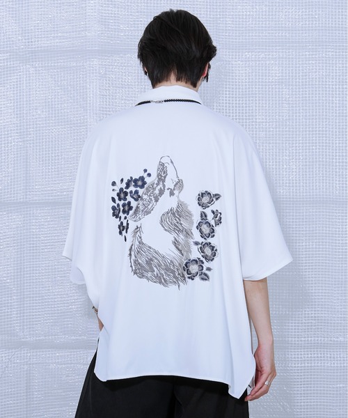 HI】ウルフ刺繍モモンガシャツ（シャツ/ブラウス）｜Ellno Loset