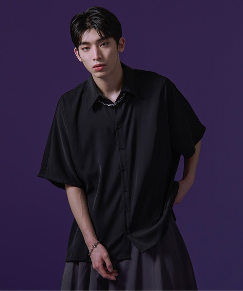 Ellno Loset(エルノロゼット)の「【HI】ウルフ刺繍モモンガシャツ(シャツ/ブラウス・メンズ・ブラック/オフホワイト・MEDIUM/LARGE)」の18枚目の写真