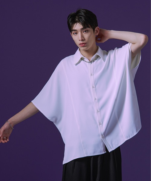 Ellno Loset(エルノロゼット)の「【HI】ウルフ刺繍モモンガシャツ(シャツ/ブラウス・メンズ・ブラック/オフホワイト・MEDIUM/LARGE)」の9枚目の写真