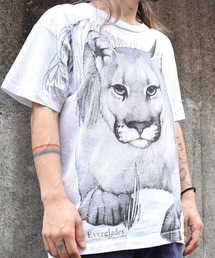 【ヴィンテージ古着】90's fires creek ライオン アニマルプリントTシャツ USA製