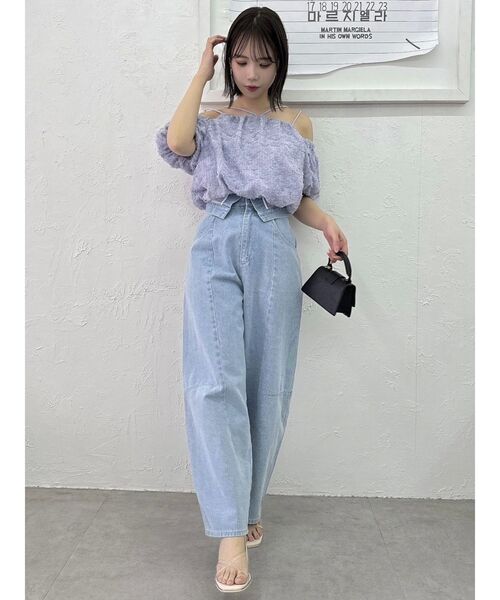 dazzlin（ダズリン）の「オフショルジャカードトップス（シャツ/ブラウス・レディース・オフホワイト/ブルー/ブラック・FREE）」の10枚目の写真