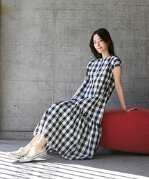 プティマイン リアン リンクコーデ チェック 柄切り替えワンピース 80 100 リンク】チェック切り替えワンピース（その他） | petit main