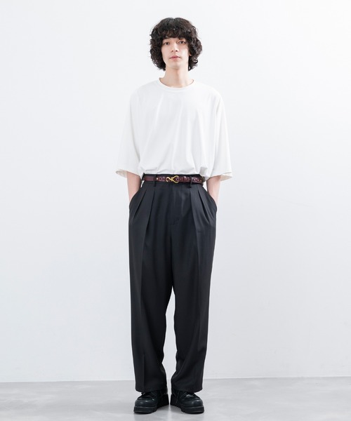 JUNRED(ジュンレッド)の「エクストラライトスルーイージーワイドストレートパンツ(スラックス・メンズ・カーキ/ブラック/ホワイト系その他・L/S/M)」の13枚目の写真