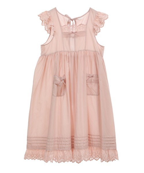 PINK HOUSE ピンクハウス スカラップレース使いタブリエ エプロンドレス PINK HOUSE（ピンクハウス）の「スカラップレース使いタブリエ