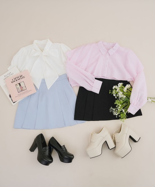 Newlyme（ニューリーミー）の「Aラインミニフレアスカート（スカート・レディース・ブラック/ブルー/ベビーピンク/ホワイト・SMALL/MEDIUM/LARGE）」の16枚目の写真