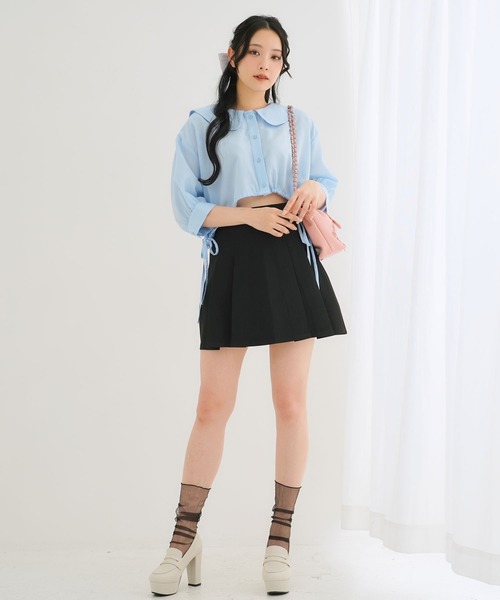 Newlyme（ニューリーミー）の「Aラインミニフレアスカート（スカート・レディース・ブラック/ブルー/ベビーピンク/ホワイト・SMALL/MEDIUM/LARGE）」の20枚目の写真