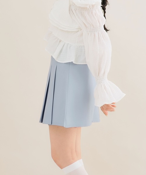 Newlyme（ニューリーミー）の「Aラインミニフレアスカート（スカート・レディース・ブラック/ブルー/ベビーピンク/ホワイト・SMALL/MEDIUM/LARGE）」の5枚目の写真