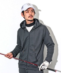 GREED MONSTER（グリードモンスター）の「【GREED MONSTER:グリードモンスター】LOGO TAPE WAFFLE FULL ZIP Hoodie(Men's)/グリッドデザインテープロゴジップアップフーディ（ゴルフグッズ）」