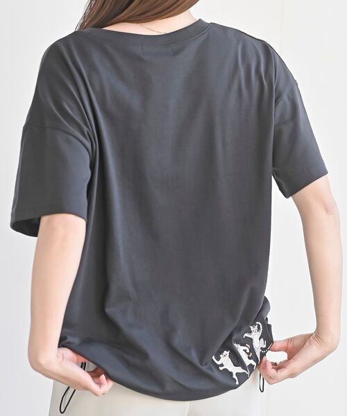 rps(アールピーエス)の「ブラブラキャット裾ドロストTシャツ(Tシャツ/カットソー・レディース・ホワイト系その他2/ホワイト系その他3/オフホワイト/チャコールグレー/グレー系その他2・フリー)」の8枚目の写真
