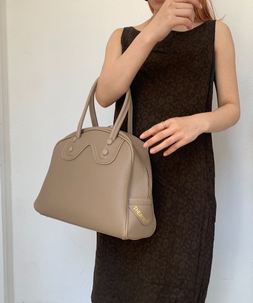 THEATRE PRODUCTS(シアタープロダクツ)の「レザレットボストンバッグM/500mlペットボトル収納可能(トートバッグ・レディース・ベージュ/ブラック・FREE)」の20枚目の写真