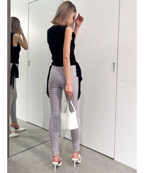 GYDA（ジェイダ）の「ハイウエスト stretchy カラーパンツ（その他パンツ・レディース・ライトグレー/その他1/ブラック・SMALL/MEDIUM/X-SMALL）」の10枚目の写真