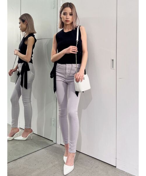 GYDA（ジェイダ）の「ハイウエスト stretchy カラーパンツ（その他パンツ・レディース・ライトグレー/その他1/ブラック・SMALL/MEDIUM/X-SMALL）」の12枚目の写真