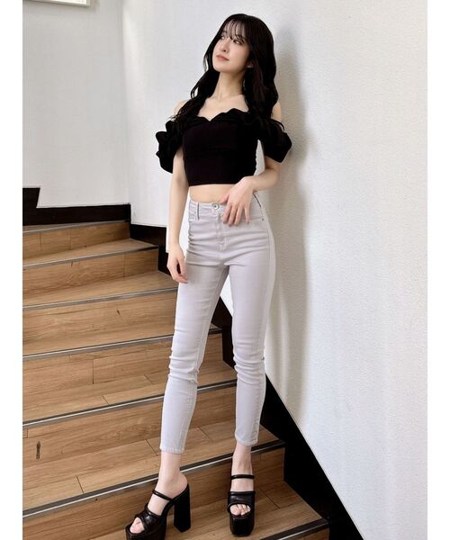 GYDA（ジェイダ）の「ハイウエスト stretchy カラーパンツ