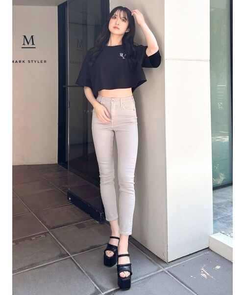 GYDA（ジェイダ）の「ハイウエスト stretchy カラーパンツ（その他パンツ・レディース・ライトグレー/その他1/ブラック・SMALL/MEDIUM/X-SMALL）」の18枚目の写真