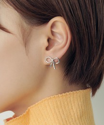 ビジュー レーン リボン ピアス
