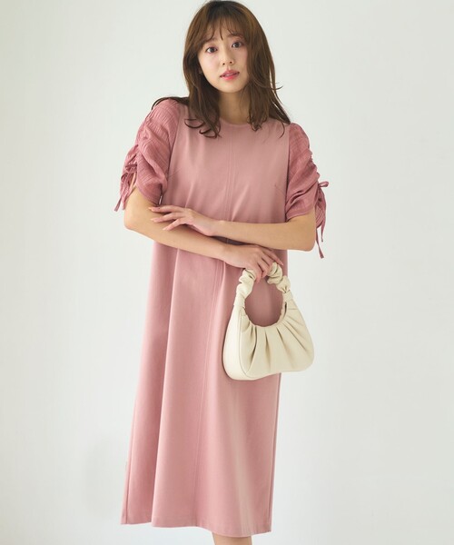 【セール】【洗える】ドロストスリーブカットソー ワンピース（ワンピース）｜Feroux（フェルゥ）