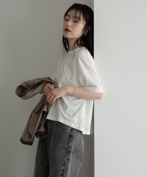 sail（サイル）の「【sail】ハーフスリーブTシャツ　小さいサイズ【低身長・小柄女性向けサイズ】（Tシャツ/カットソー・レディース・ブラック/ホワイト・01）」の16枚目の写真