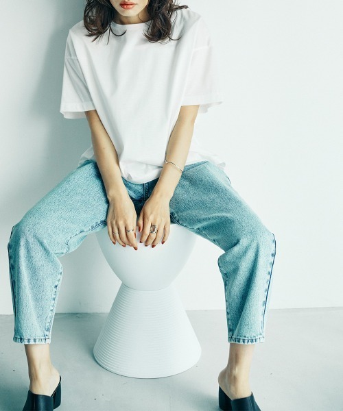 sail（サイル）の「【sail】ハーフスリーブTシャツ　小さいサイズ【低身長・小柄女性向けサイズ】（Tシャツ/カットソー・レディース・ブラック/ホワイト・01）」の9枚目の写真