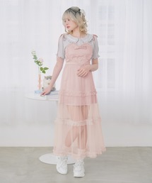 ハートフリルチュールキャミワンピース