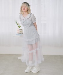 ハートフリルチュールキャミワンピース