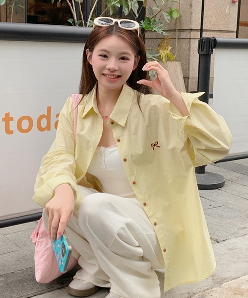 Mayree(メイリー)の「【Mayree】ワンポイント リボン シャツ(シャツ/ブラウス・レディース・イエロー/ホワイト/ピンク・FREE)」の8枚目の写真