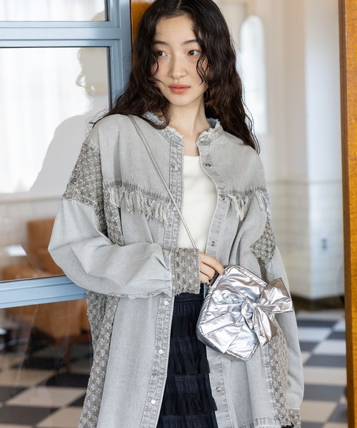 niko and...（ニコアンド）の「オリジナルリボンお財布ショルダーバッグ（ショルダーバッグ・レディース・ピンク/ブルー/シルバー/ブラック・0）」の4枚目の写真