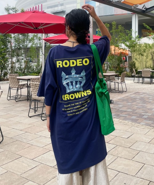 RODEO CROWNS WIDE BOWL（ロデオクラウンズワイドボウル）の「water surface T ワンピース（ワンピース・レディース・ライトブラック/オフホワイト/ネイビー・FREE）」の3枚目の写真