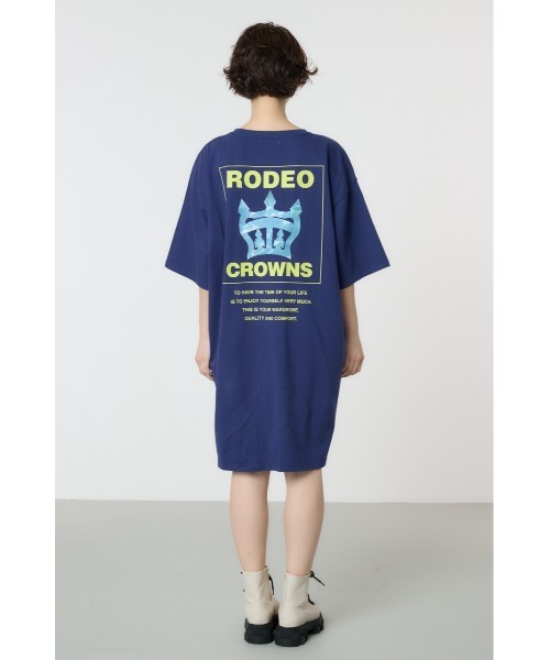 RODEO CROWNS WIDE BOWL（ロデオクラウンズワイドボウル）の「water surface T ワンピース（ワンピース・レディース・ライトブラック/オフホワイト/ネイビー・FREE）」の13枚目の写真
