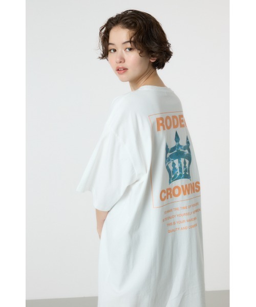 RODEO CROWNS WIDE BOWL（ロデオクラウンズワイドボウル）の「water surface T ワンピース（ワンピース・レディース・ライトブラック/オフホワイト/ネイビー・FREE）」の4枚目の写真