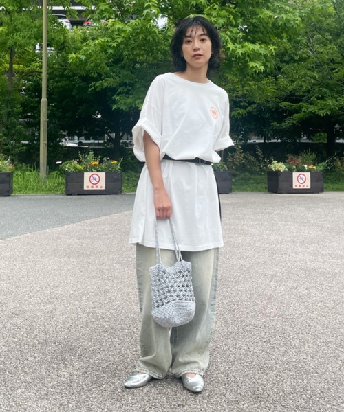 RODEO CROWNS WIDE BOWL（ロデオクラウンズワイドボウル）の「water surface T ワンピース（ワンピース・レディース・ライトブラック/オフホワイト/ネイビー・FREE）」の22枚目の写真