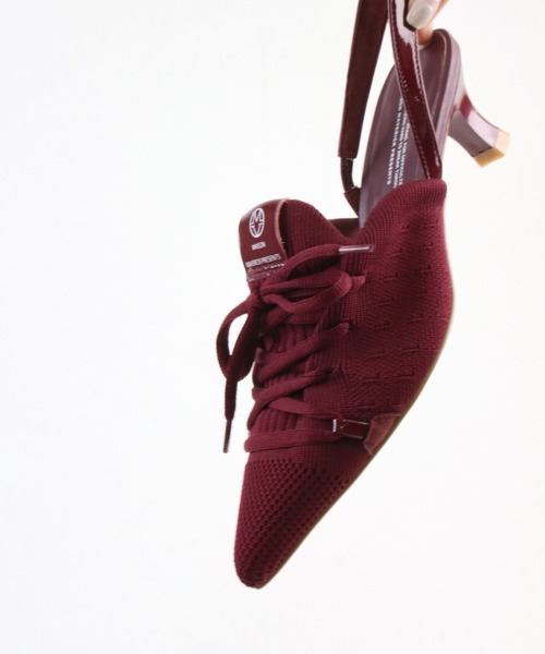 Scrap Book（スクラップブック）の「【Scrap Book×MAISON MAVERICK PRESENTS】Knit Lace-Up Heel Sneakers（パンプス・レディース・ライトグレー/ボルドー・M/L）」の11枚目の写真