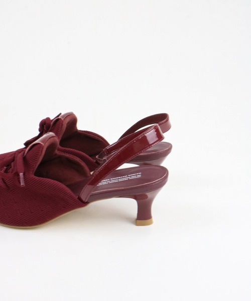 Scrap Book（スクラップブック）の「【Scrap Book×MAISON MAVERICK PRESENTS】Knit Lace-Up Heel Sneakers（パンプス・レディース・ライトグレー/ボルドー・M/L）」の5枚目の写真