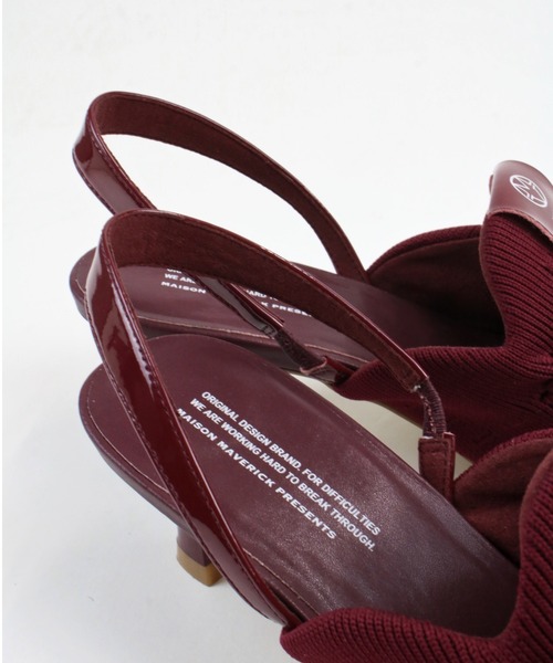Scrap Book（スクラップブック）の「【Scrap Book×MAISON MAVERICK PRESENTS】Knit Lace-Up Heel Sneakers（パンプス・レディース・ライトグレー/ボルドー・M/L）」の4枚目の写真