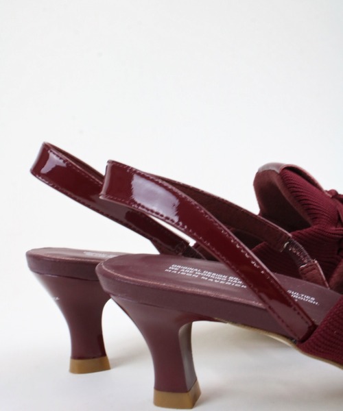 Scrap Book（スクラップブック）の「【Scrap Book×MAISON MAVERICK PRESENTS】Knit Lace-Up Heel Sneakers（パンプス・レディース・ライトグレー/ボルドー・M/L）」の3枚目の写真