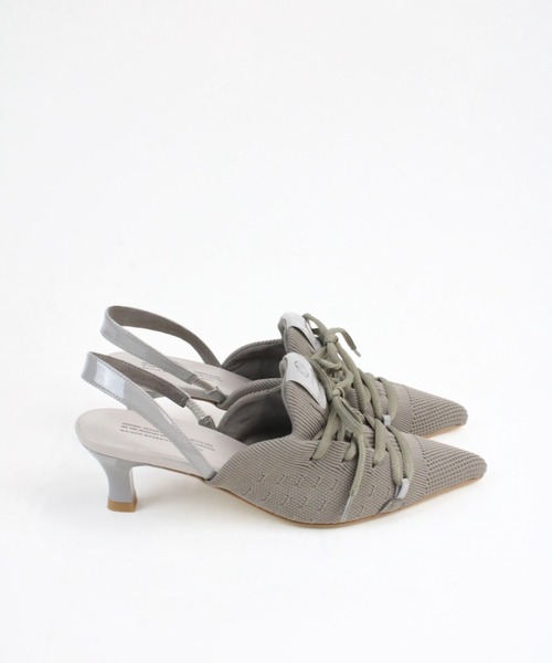 Scrap Book（スクラップブック）の「【Scrap Book×MAISON MAVERICK PRESENTS】Knit Lace-Up Heel Sneakers（パンプス・レディース・ライトグレー/ボルドー・M/L）」の20枚目の写真