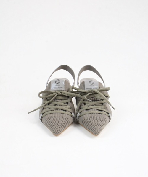 Scrap Book（スクラップブック）の「【Scrap Book×MAISON MAVERICK PRESENTS】Knit Lace-Up Heel Sneakers（パンプス・レディース・ライトグレー/ボルドー・M/L）」の16枚目の写真