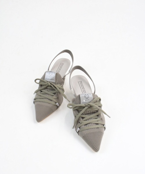 Scrap Book（スクラップブック）の「【Scrap Book×MAISON MAVERICK PRESENTS】Knit Lace-Up Heel Sneakers（パンプス・レディース・ライトグレー/ボルドー・M/L）」の18枚目の写真