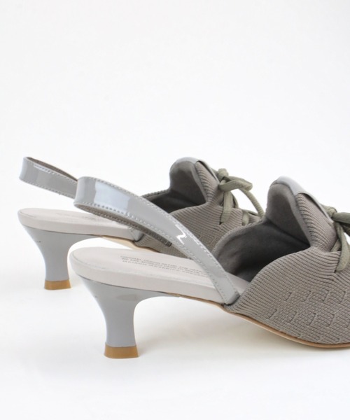 Scrap Book（スクラップブック）の「【Scrap Book×MAISON MAVERICK PRESENTS】Knit Lace-Up Heel Sneakers（パンプス・レディース・ライトグレー/ボルドー・M/L）」の15枚目の写真