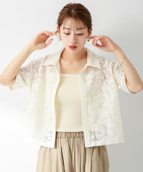 URBAN RESEARCH Sonny Label(アーバンリサーチサニーレーベル)の「『WEB限定』レース半袖シャツ(シャツ/ブラウス・レディース・ブラック/オフホワイト/ベージュ・FREE)」の5枚目の写真