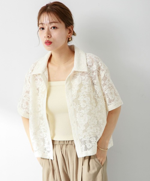 URBAN RESEARCH Sonny Label(アーバンリサーチサニーレーベル)の「『WEB限定』レース半袖シャツ(シャツ/ブラウス・レディース・ブラック/オフホワイト/ベージュ・FREE)」の6枚目の写真