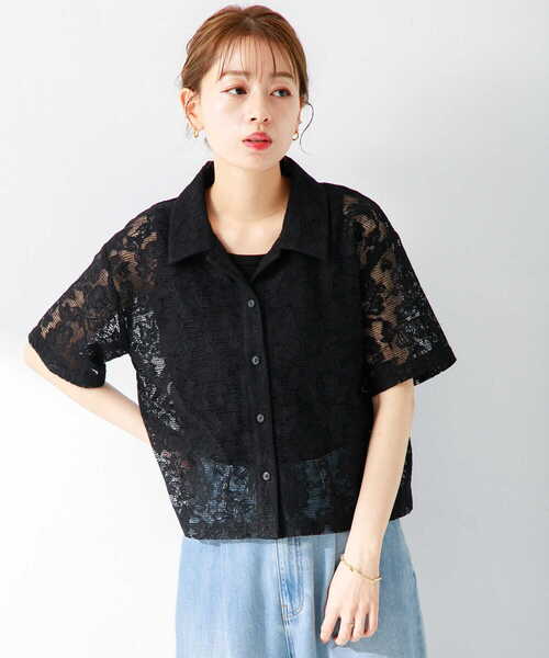URBAN RESEARCH Sonny Label(アーバンリサーチサニーレーベル)の「『WEB限定』レース半袖シャツ(シャツ/ブラウス・レディース・ブラック/オフホワイト/ベージュ・FREE)」の13枚目の写真