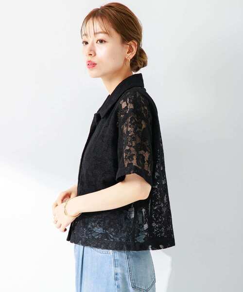URBAN RESEARCH Sonny Label(アーバンリサーチサニーレーベル)の「『WEB限定』レース半袖シャツ(シャツ/ブラウス・レディース・ブラック/オフホワイト/ベージュ・FREE)」の14枚目の写真