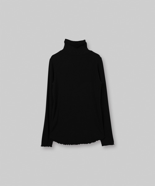 kha:ki(カーキ)の「「KHA:KI/カーキ」ソフトタートルネックトップ(Tシャツ/カットソー・レディース・イエロー/ブルー/オフホワイト/ブラック・1)」の3枚目の写真