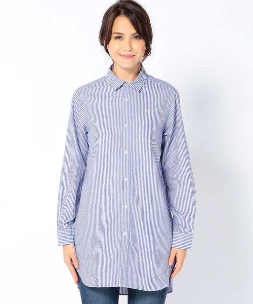 coen(コーエン)の「ライトオックスチュニックシャツ(シャツ/ブラウス・レディース・コバルトブルー/ホワイト・MEDIUM/LARGE)」の5枚目の写真