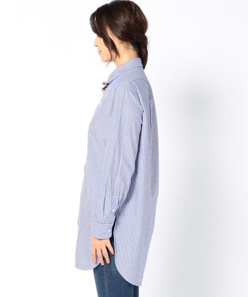 coen(コーエン)の「ライトオックスチュニックシャツ(シャツ/ブラウス・レディース・コバルトブルー/ホワイト・MEDIUM/LARGE)」の6枚目の写真