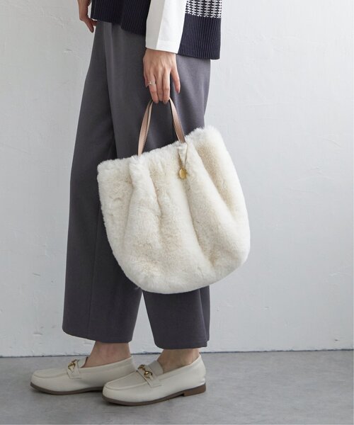 ikka（イッカ）の「エコファー2WAYトートバッグ（ショルダーバッグ・レディース・オフホワイト/ダークグリーン/ブルー/ベージュ・FREE）」の21枚目の写真