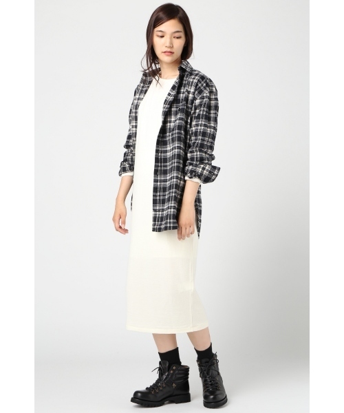 JOURNAL STANDARD（ジャーナルスタンダード）の「エアリージャージ ワンピース#（ワンピース・レディース・チャコールグレー/アイボリー/ネイビー・FREE）」の2枚目の写真