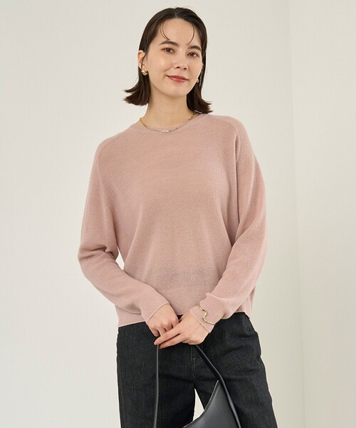 ニット セーター 「軽量/洗える」ファインアルパカ クルーネック レディース UNFILO ニット セーター 「軽量/洗える」ファインアルパカ