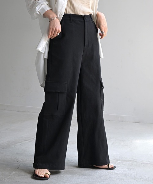 HUG.U（ハグユー）の「2wayカーゴパンツ（カーゴパンツ・レディース・ダークグレー/サンドベージュ/ブラック/カーキ/ホワイト・M/L/L(レギュラー丈)/M(トール丈)/L(トール丈)/M(レギュラー丈)）」の3枚目の写真